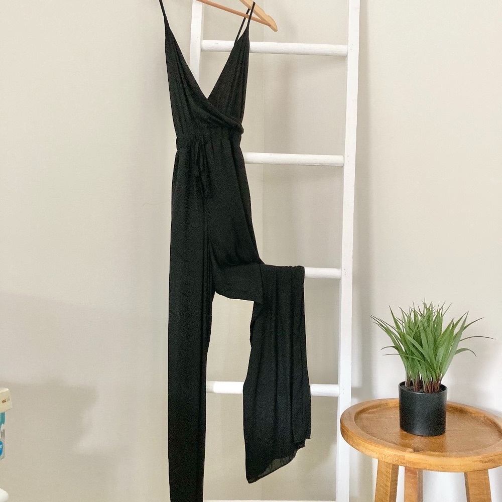SOLD Low Back Full Length Wide Leg Jumpsuit - Picture 1 of 6